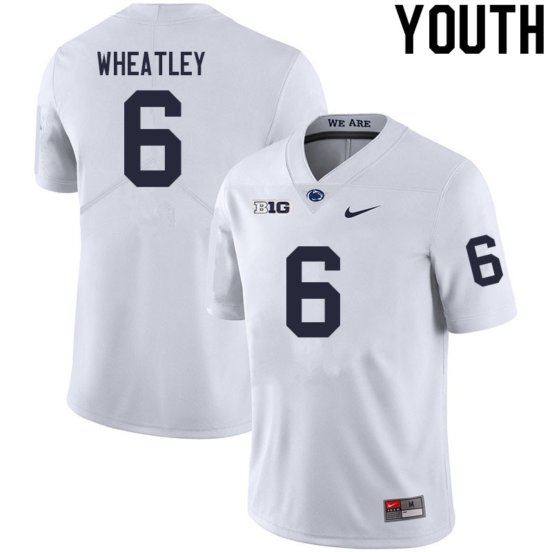 Youth #6 Zakee Wheatley Penn State Nittany Lions College Football Jerseys Sale-White